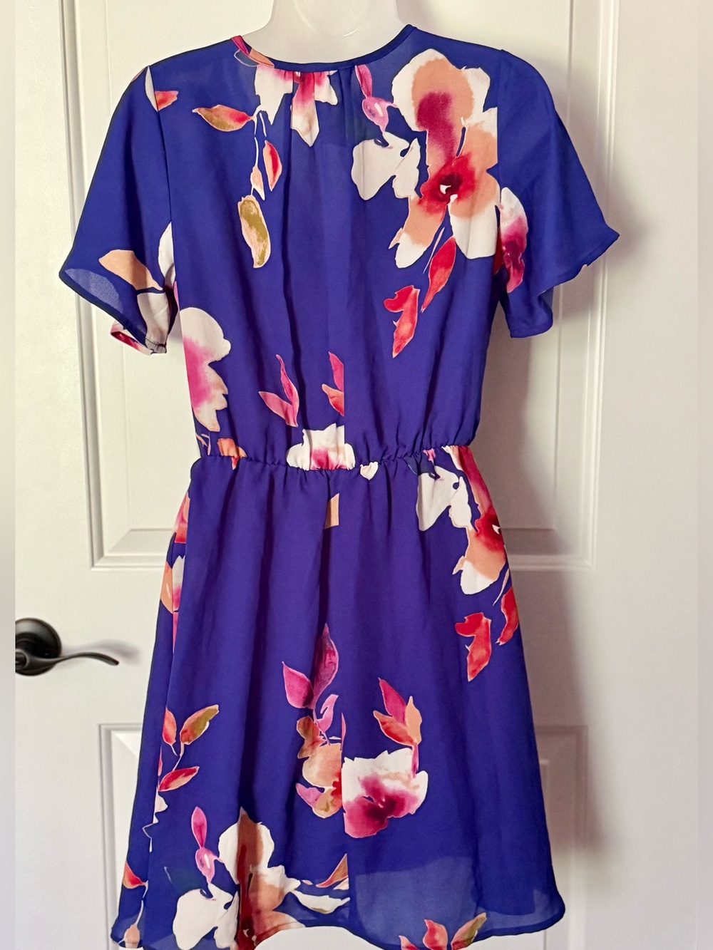 Sienna Sky Purple Floral Faux Wrap Midi Dress Small - Picture 5 of 8